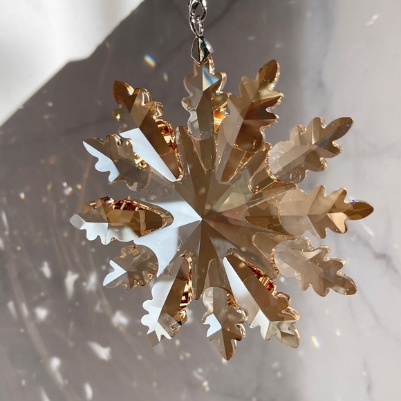 Crystal Snowflake Sun Catcher Christmas Tree Decor Czech Bohemia Crystal Gift - Picture 1 of 10